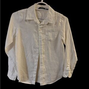 Janie and Jack Cream Button Down Linen Shirt